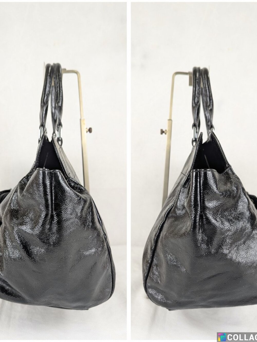 Longchamp Le Pliage Black Leather  Travel Bag Foldable Shoulder Bag Buy it Now - Picture 7 of 16